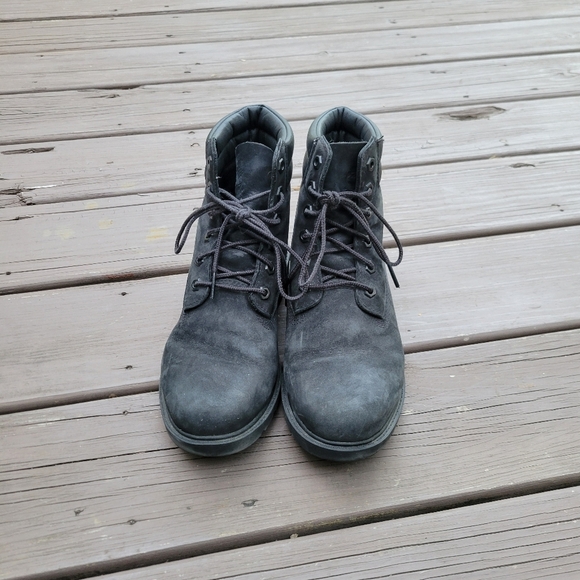 Timberland 6" Premium Black Suede Leather Punk Grunge Combat Work Utility Boots - Picture 4 of 8